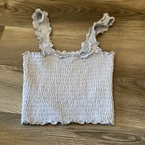 Purple lettuce edged cropped top